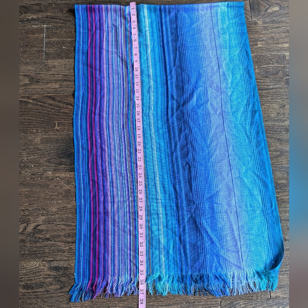 Beautiful Lightweight Knit Scarf Blues and Purples - Picture 6 of 6